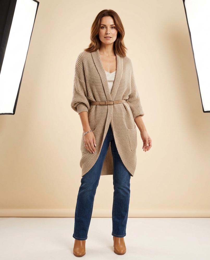 Madline24 - Lakar | Grobgestrickter Offener Cardigan Damen