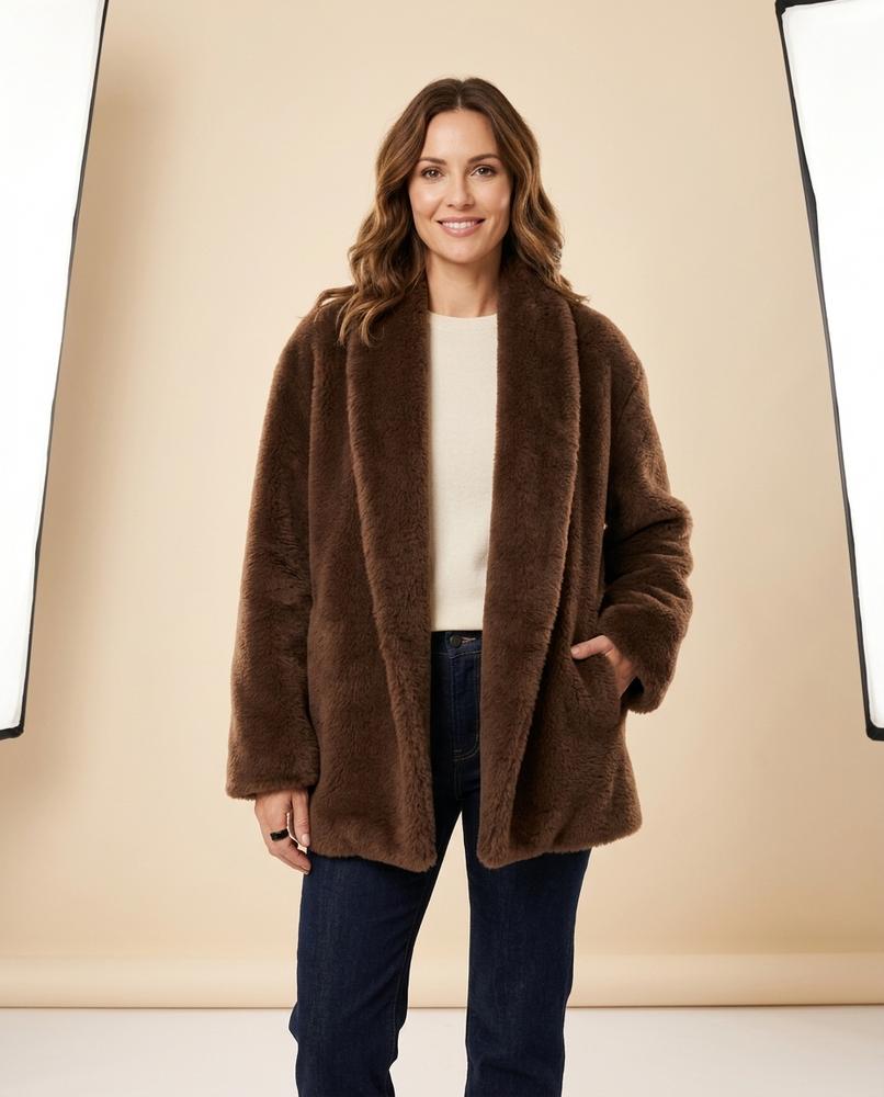 Madline24 - Zelin | Flauschig Verschlusslos Cardigan Damen