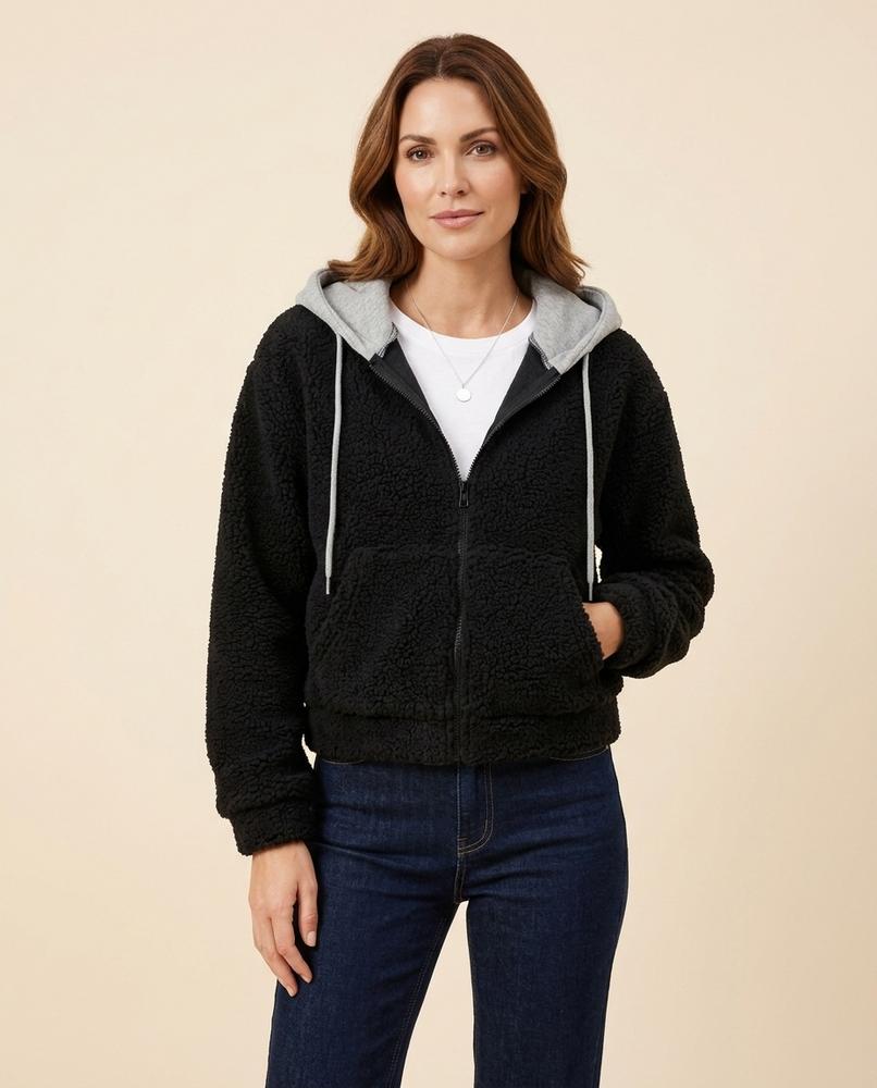 Madline24 - Masin | Kurzgeschnittene Teddy Jacke Damen