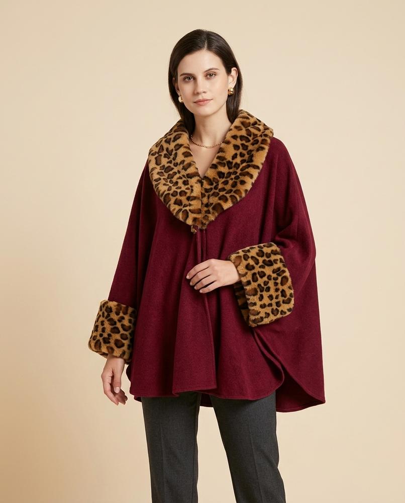 Madline24 - Nikar | Pelzbesetzter Asymmetrischer Mantel Damen