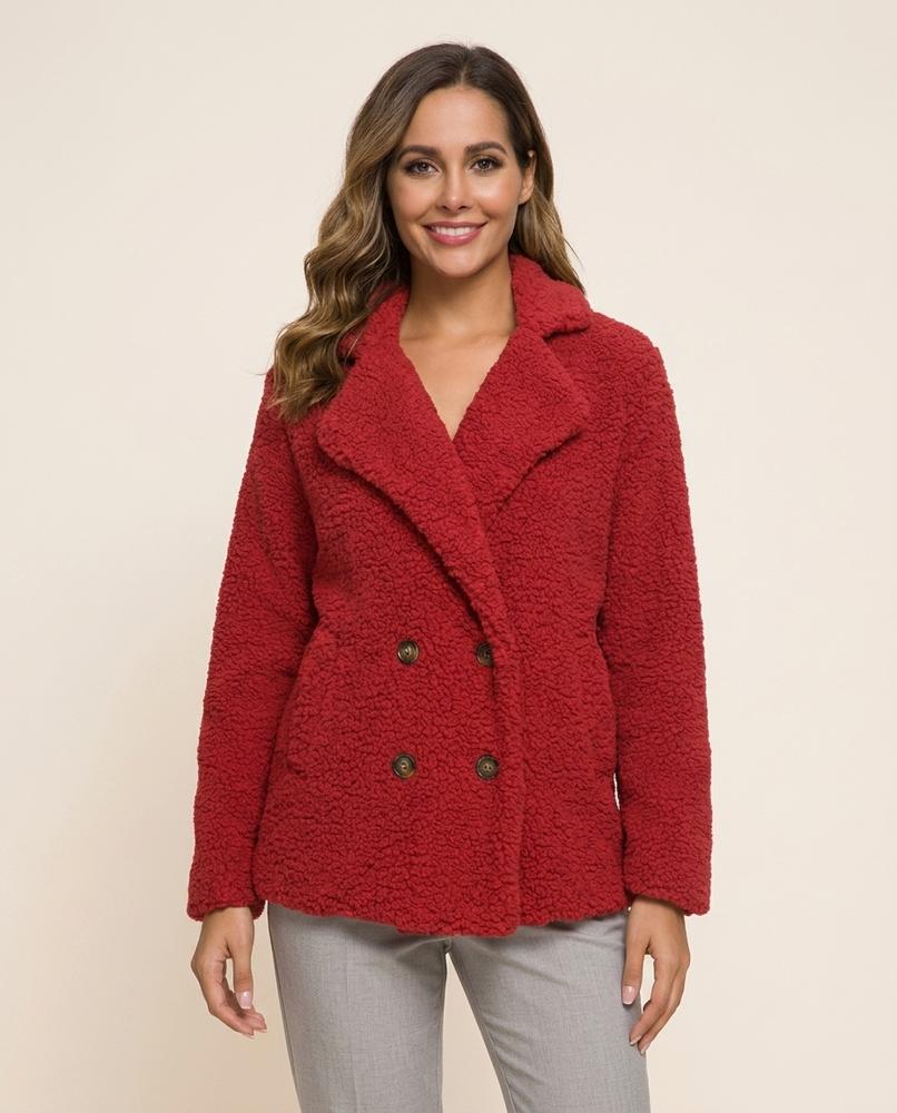 Madline24 - Lomon | Doppelreihig Strukturiert Jacke Damen