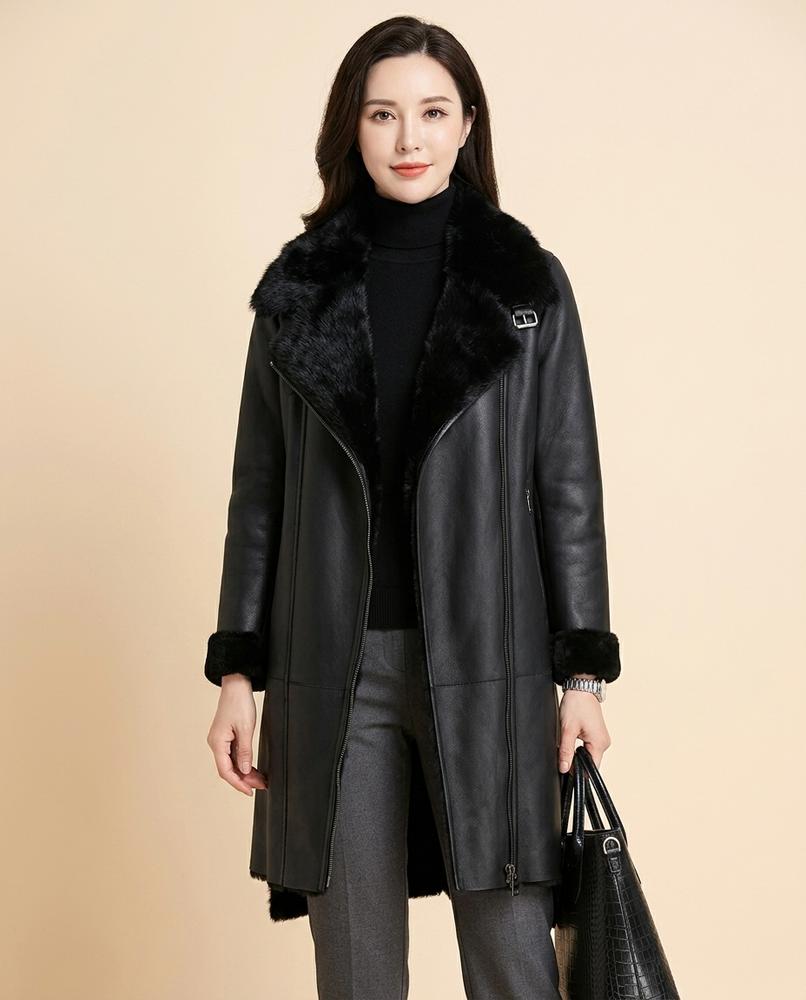 Madline24 - Arron | Gefütterter Leder Mantel Damen