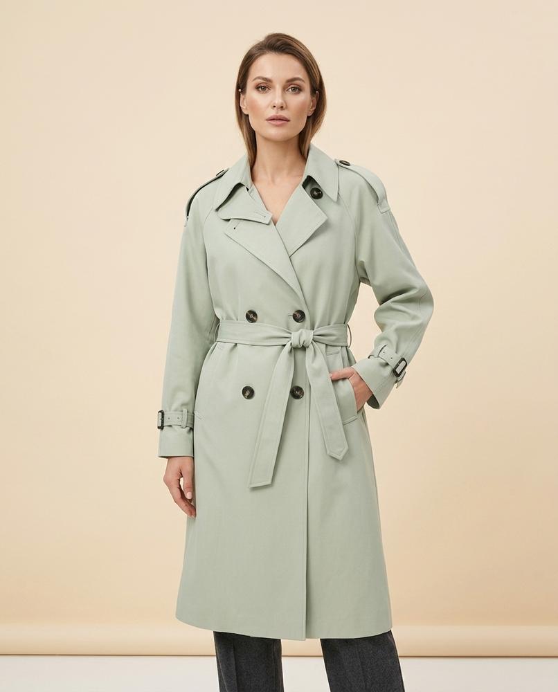 Madline24 - Nolor | Zweireihiger Gegürtelter Mantel Damen