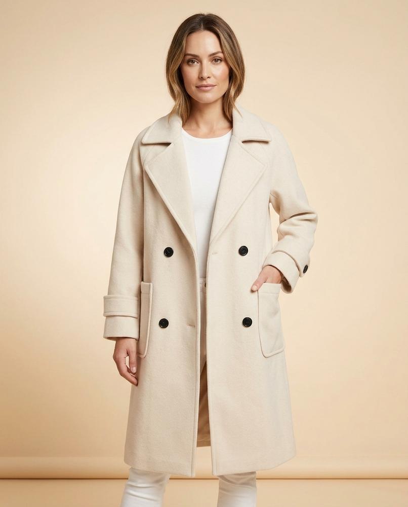 Madline24 - Covar | Doppelreihiger Wollähnlicher Mantel Damen