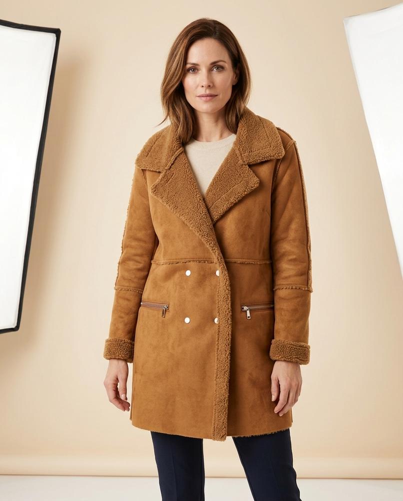 Madline24 - Keram | Gefütterter Zweireihiger Mantel Damen