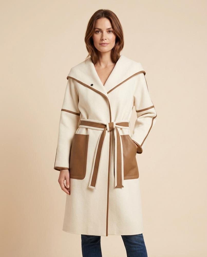 Madline24 - Rozan | Paspelierter Zweifarbiger Mantel Damen