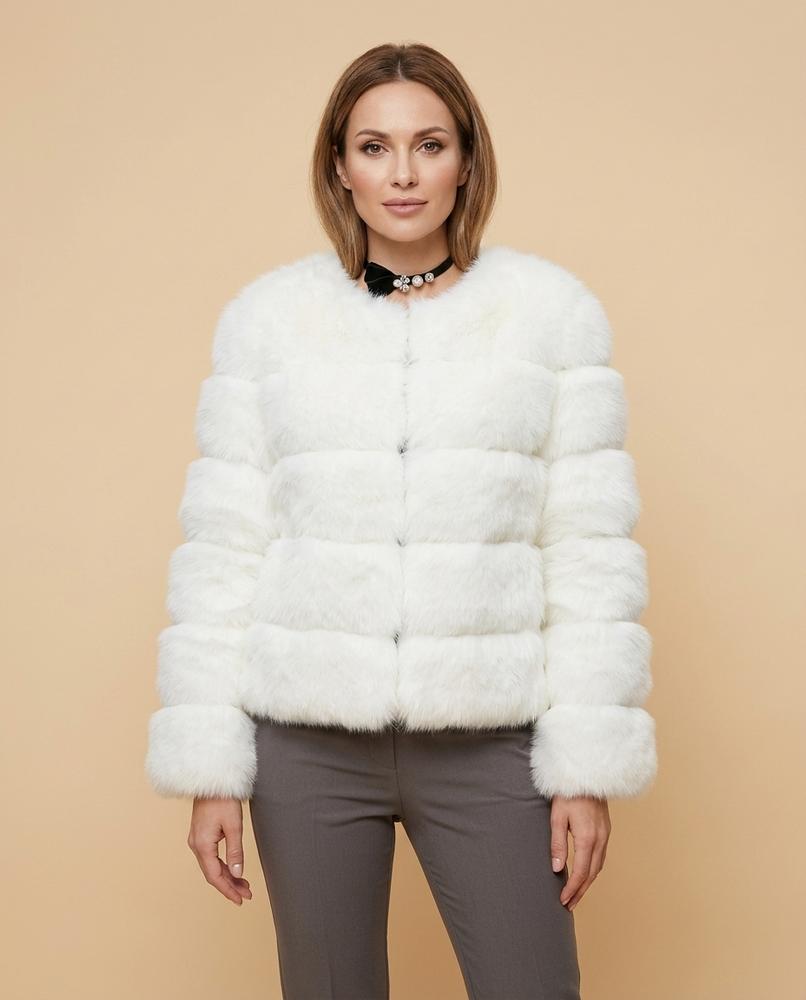 Madline24 - Nehal | Fellartig Kragenlos Jacke Damen