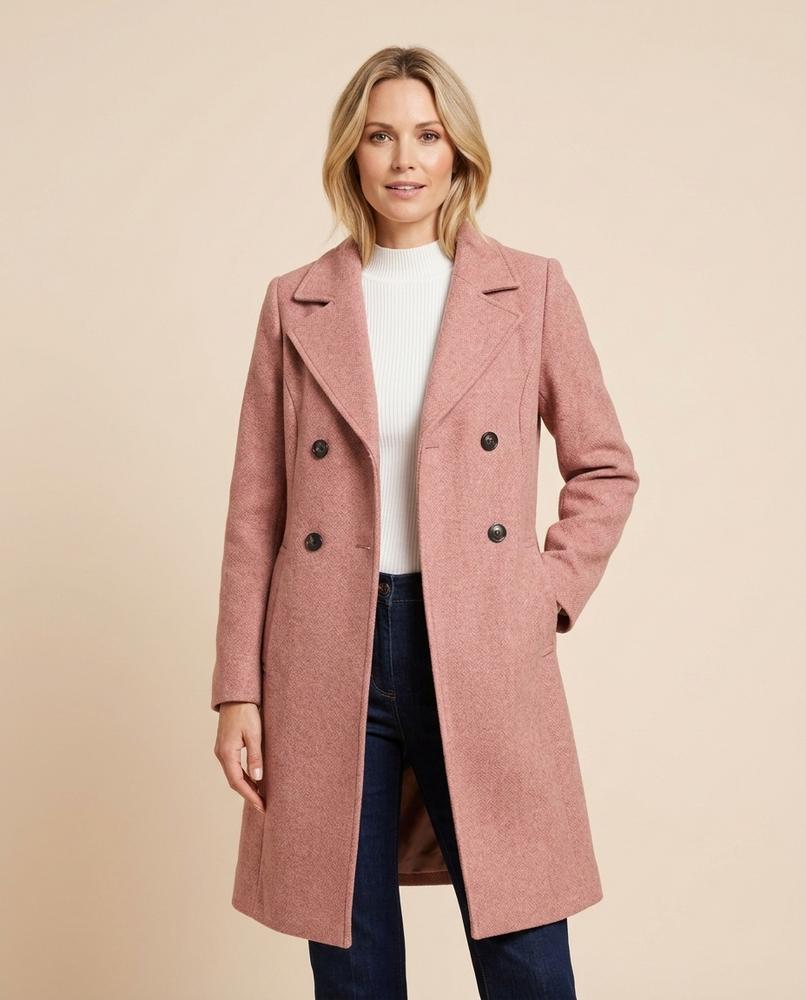 Madline24 - Tazan | Zweireihig Lang Mantel Damen