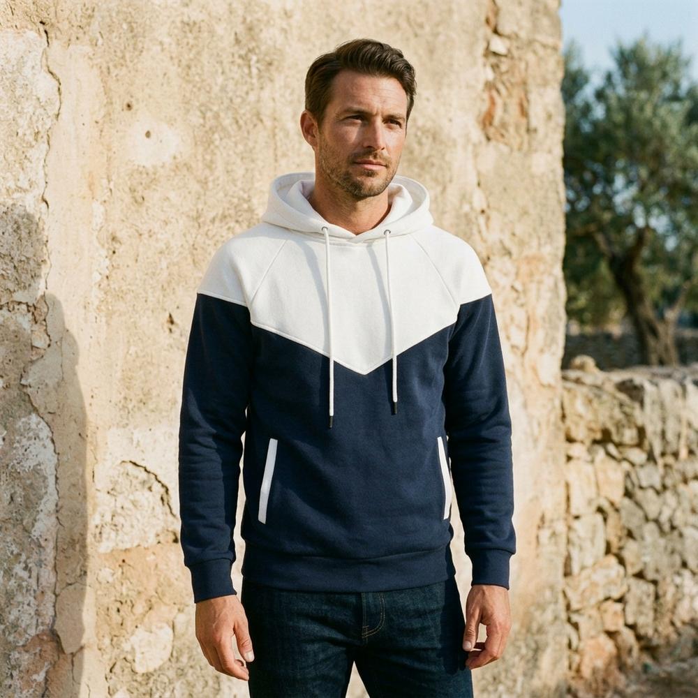 Madline24 - Calin | Zweifarbiger Gekapuzter Hoodie Herren