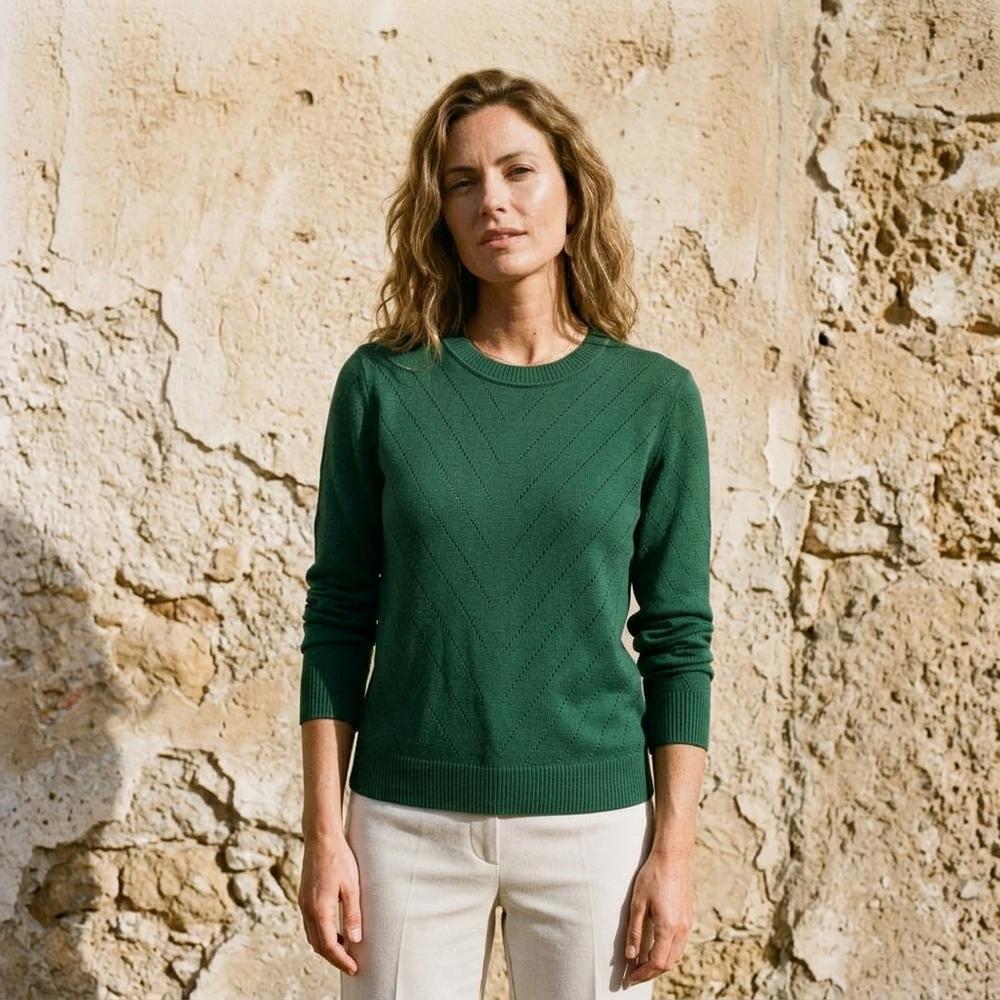 Madline24 - Raram | Langärmliger Strukturierter Pullover Damen