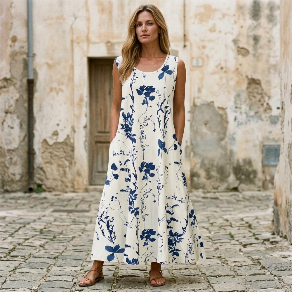 Madline24 - Tidar | Ärmelloses Geblümtes Kleid Damen