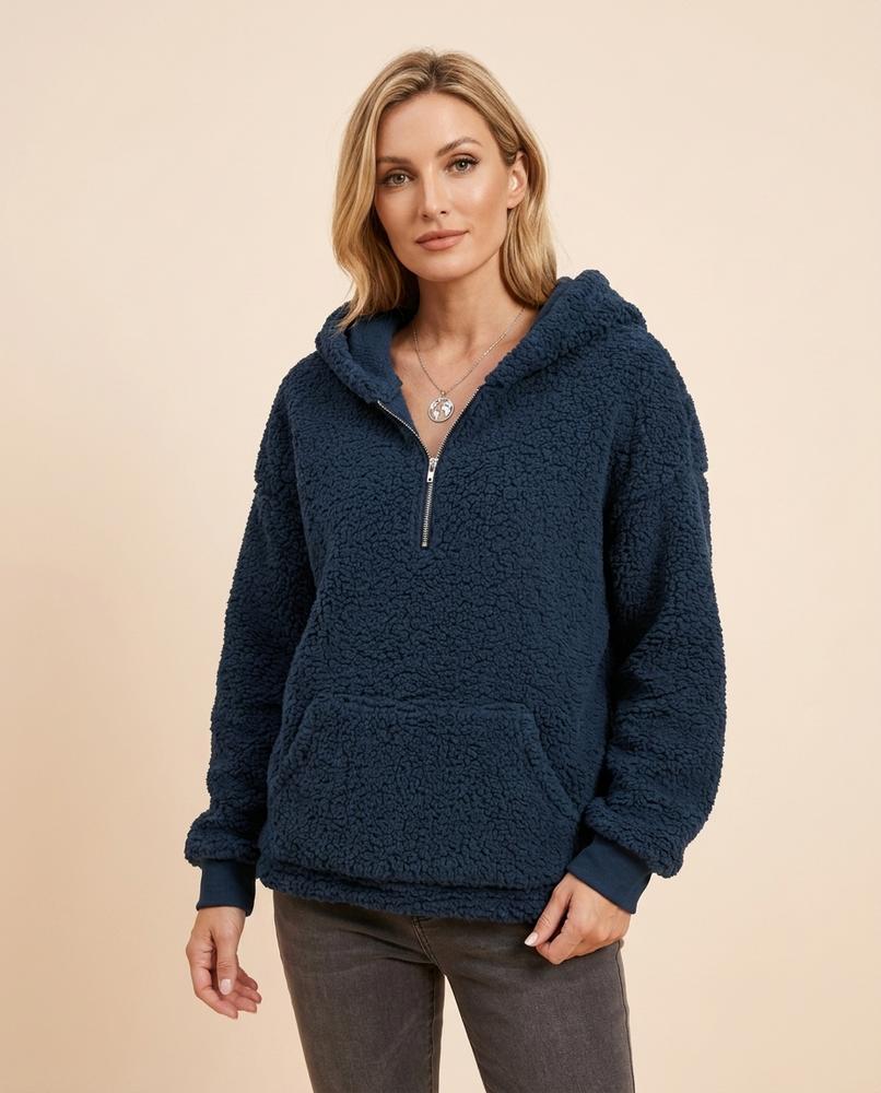 Madline24 - Lonav | Reißverschluss Fleece Hoodie Damen