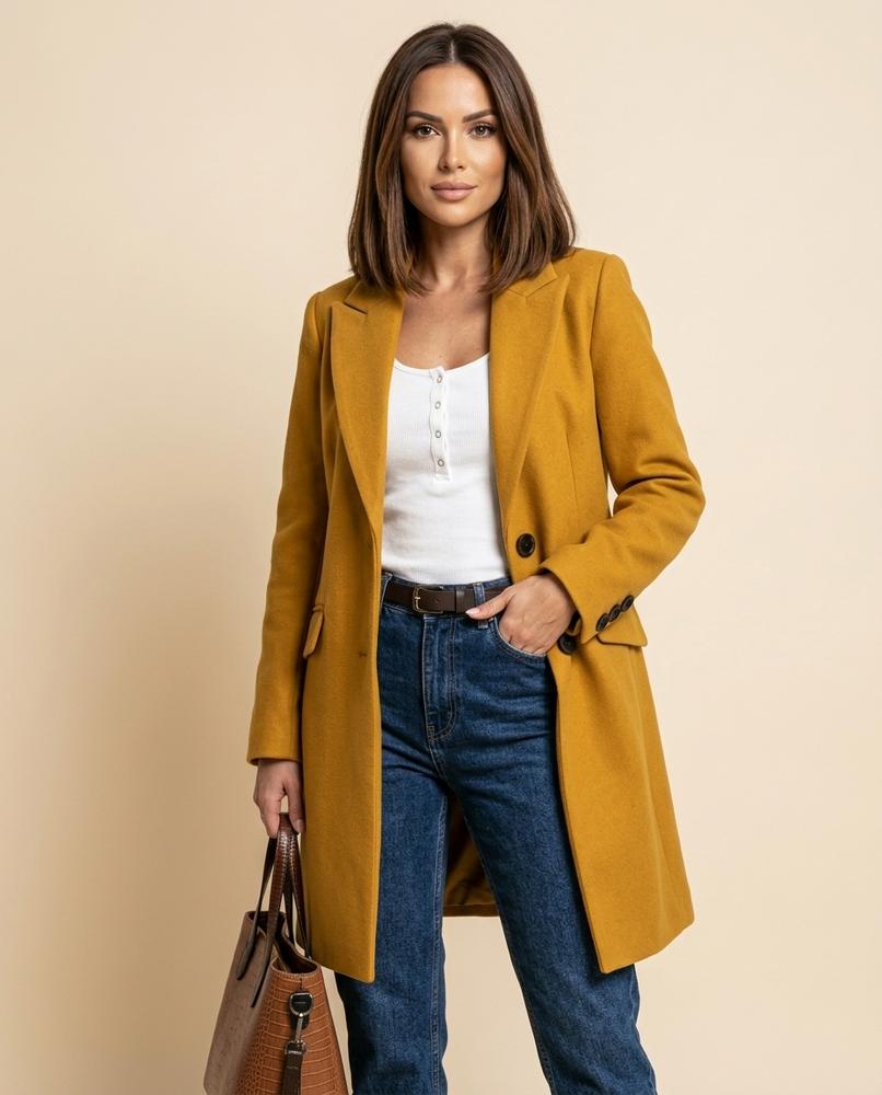 Madline24 - Nedar | Einreihig Tailliert Mantel Damen