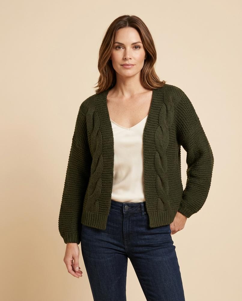 Madline24 - Mimir | Grobgestrickter Verschlussloser Cardigan Damen
