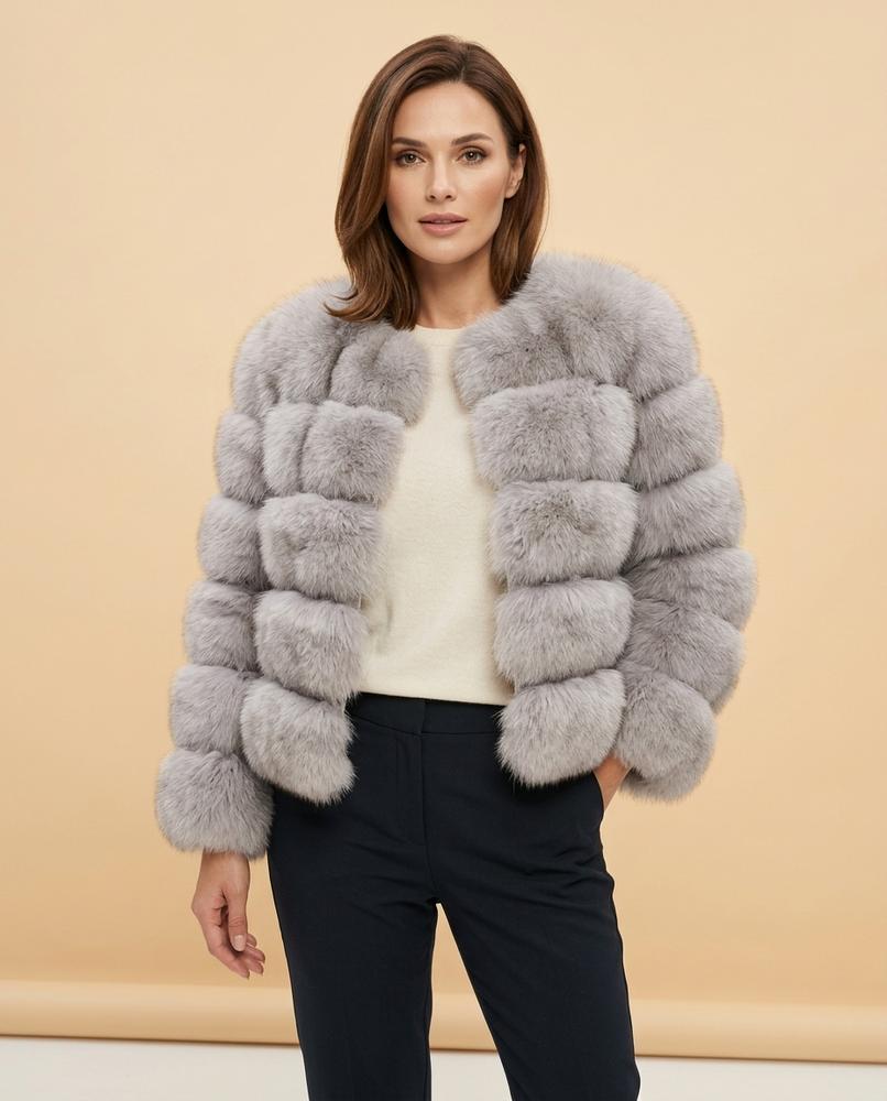 Madline24 - Nosil | Plüschig Offen Jacke Damen