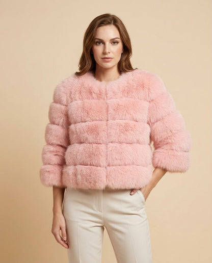 Madline24 - Nosil | Plüschig Offen Jacke Damen