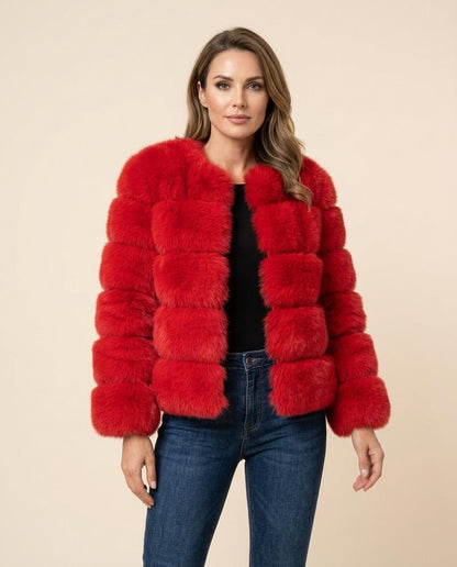 Madline24 - Nosil | Plüschig Offen Jacke Damen