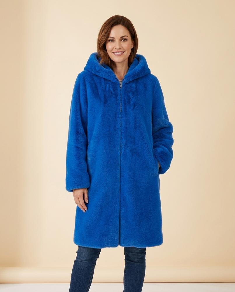 Madline24 - Vemel | Langgeschnittener Plüsch Mantel Damen