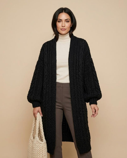 Madline24 - Laran | Grobmaschig Verschlusslos Cardigan Damen