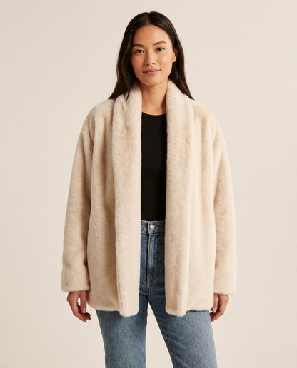 Madline24 - Zelin | Flauschig Verschlusslos Cardigan Damen