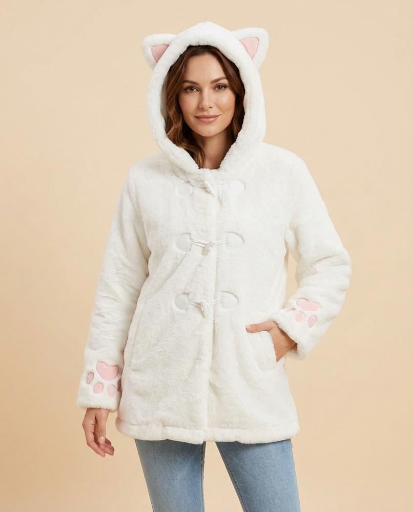 Madline24 - Zavel | Langärmliger Plüschiger Mantel Damen