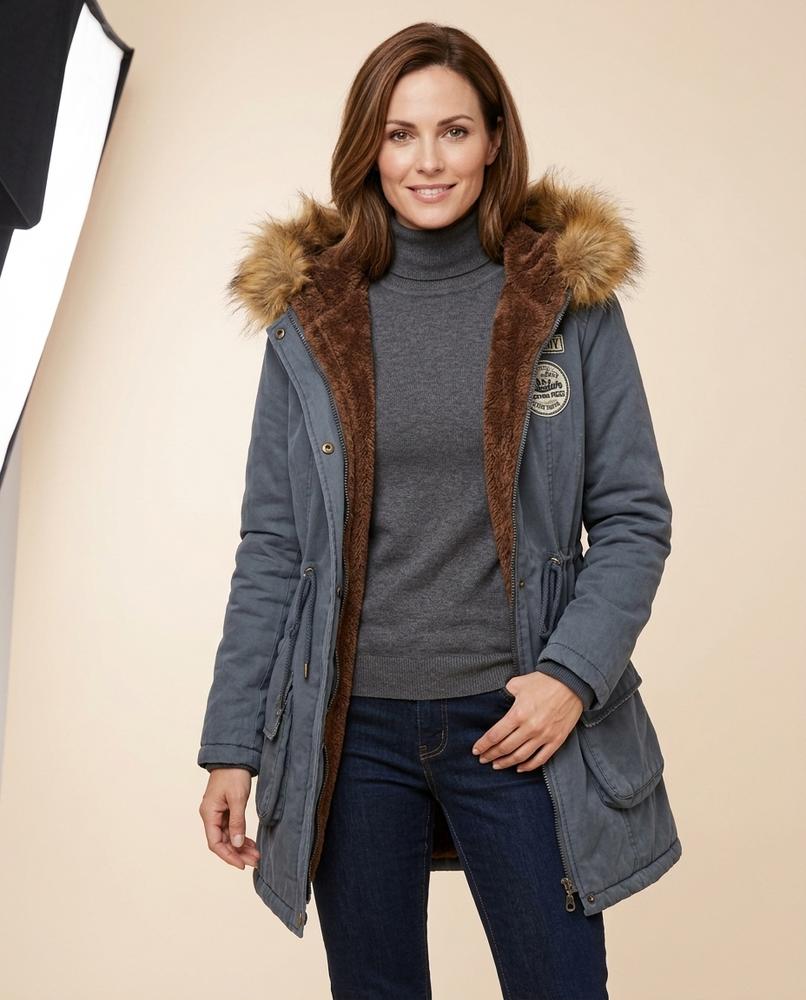 Madline24 - Nemer | Gefütterter Fellbesetzter Mantel Damen