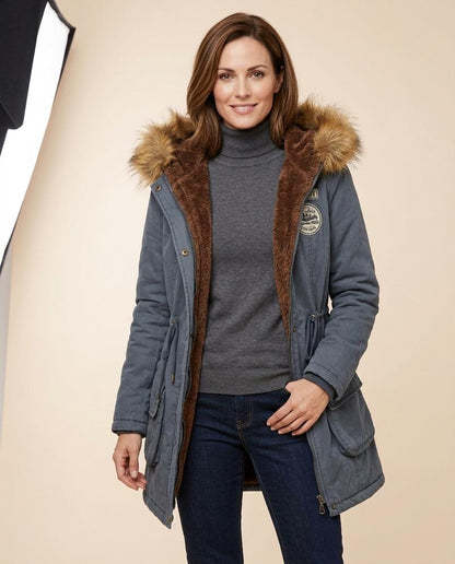 Madline24 - Nemer | Gefütterter Fellbesetzter Mantel Damen