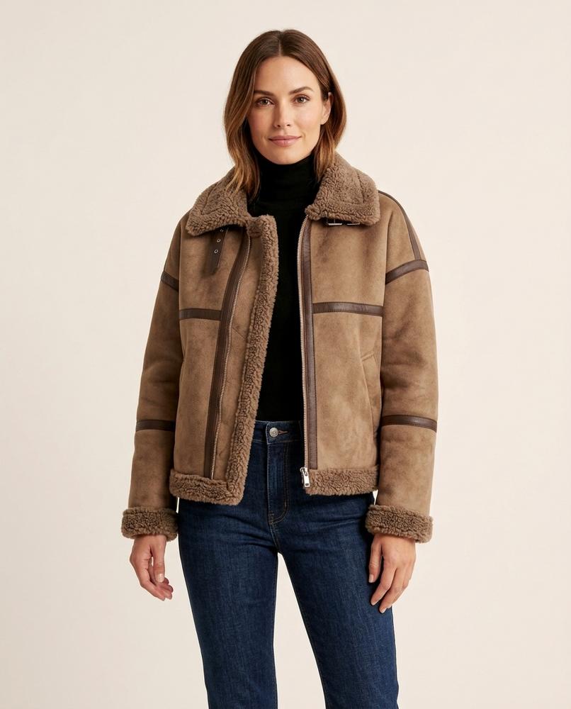 Madline24 - Cakar | Gefütterte Reißverschluss Jacke Damen