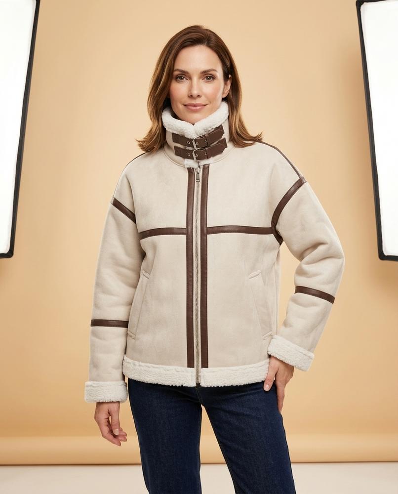 Madline24 - Cakar | Gefütterte Reißverschluss Jacke Damen