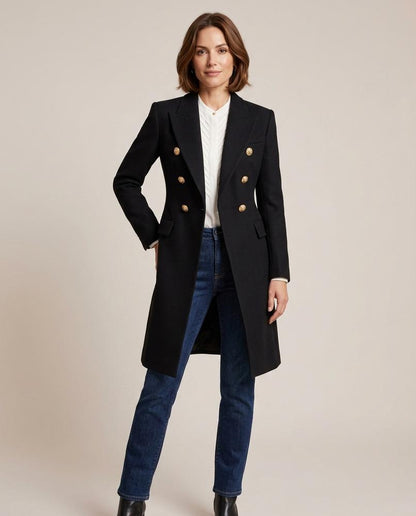 Madline24 - Zevel | Tailliert Doppelreihig Mantel Damen