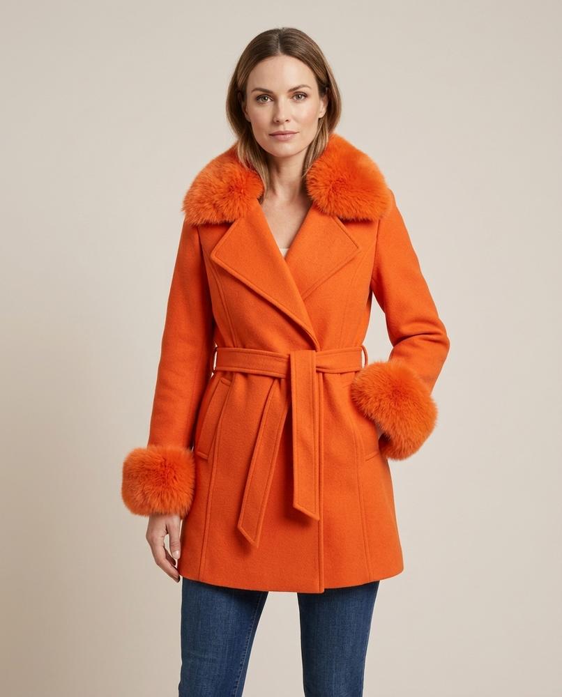 Madline24 - Raral | Pelzbesetzter Taillierter Mantel Damen