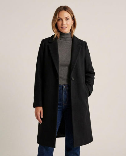 Madline24 - Rosol | Einreihiger Woll Mantel Damen