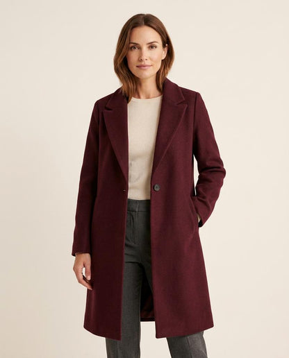 Madline24 - Rosol | Einreihiger Woll Mantel Damen