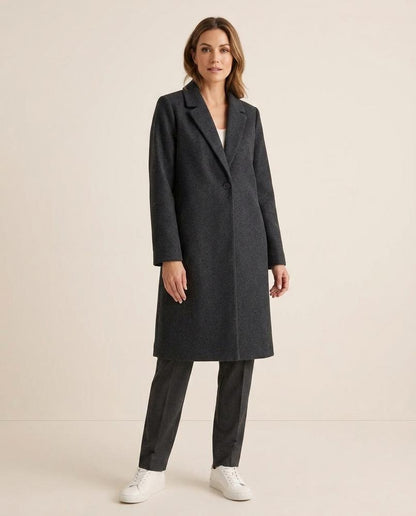 Madline24 - Rosol | Einreihiger Woll Mantel Damen