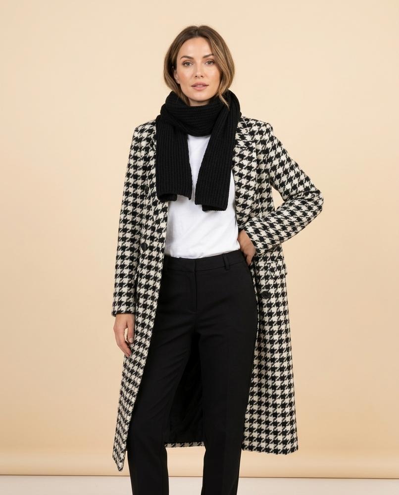 Madline24 - Tanor | Zweireihiger Gemusterter Mantel Damen