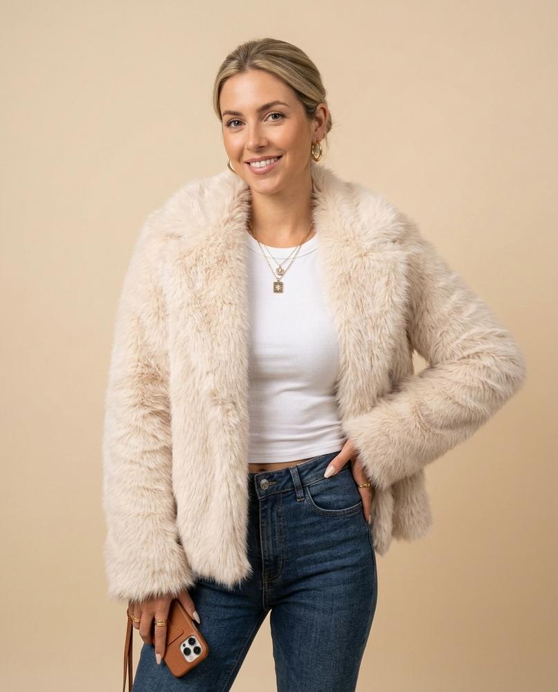 Madline24 - Kevar | Flauschig Langärmelig Jacke Damen