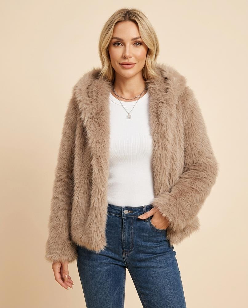 Madline24 - Kevar | Flauschig Langärmelig Jacke Damen