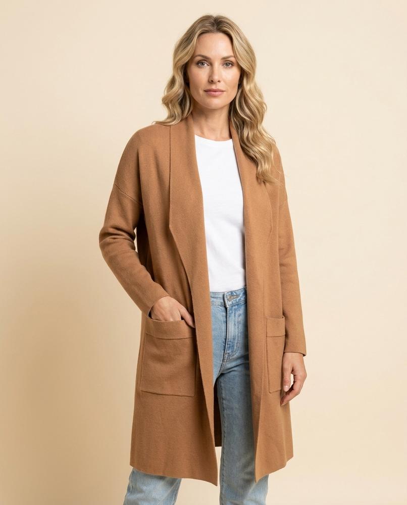 Madline24 - Lalev | Langer Offener Cardigan Damen