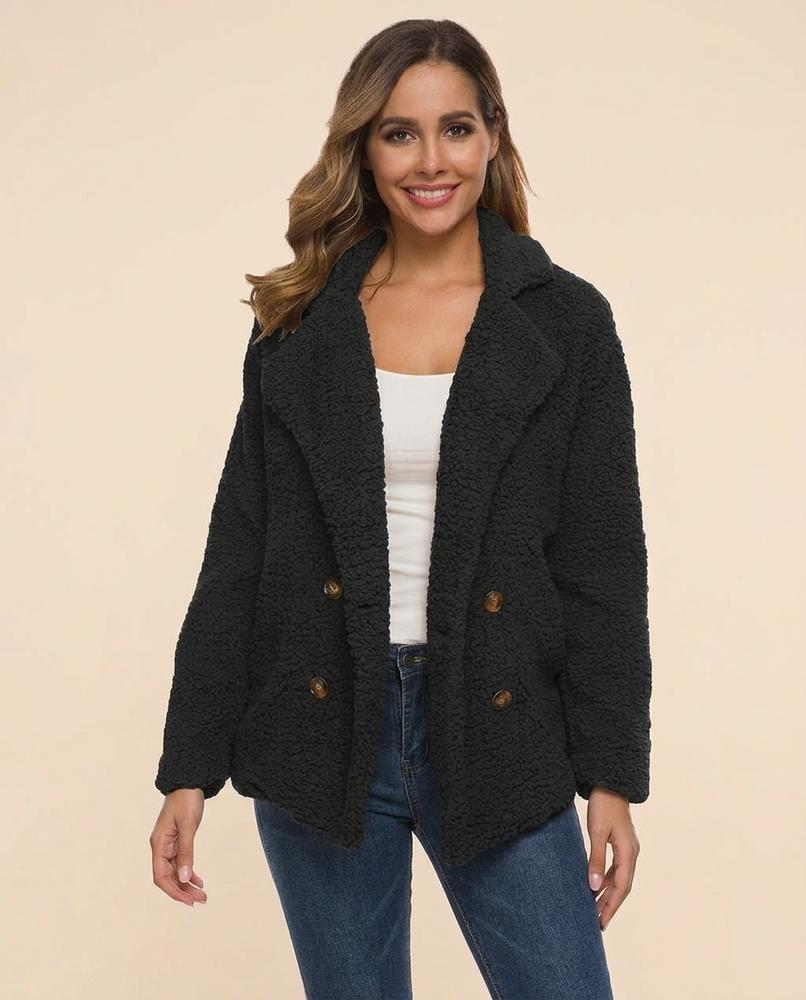 Madline24 - Lomon | Doppelreihig Strukturiert Jacke Damen