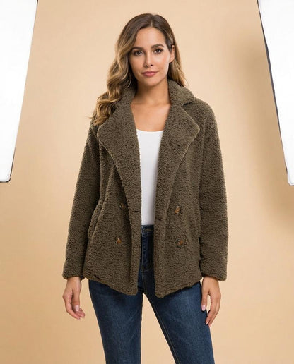 Madline24 - Lomon | Doppelreihig Strukturiert Jacke Damen