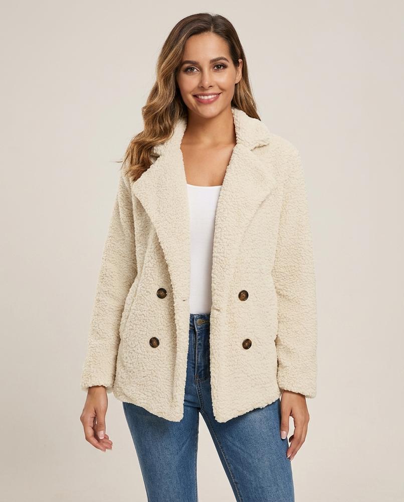 Madline24 - Lomon | Doppelreihig Strukturiert Jacke Damen