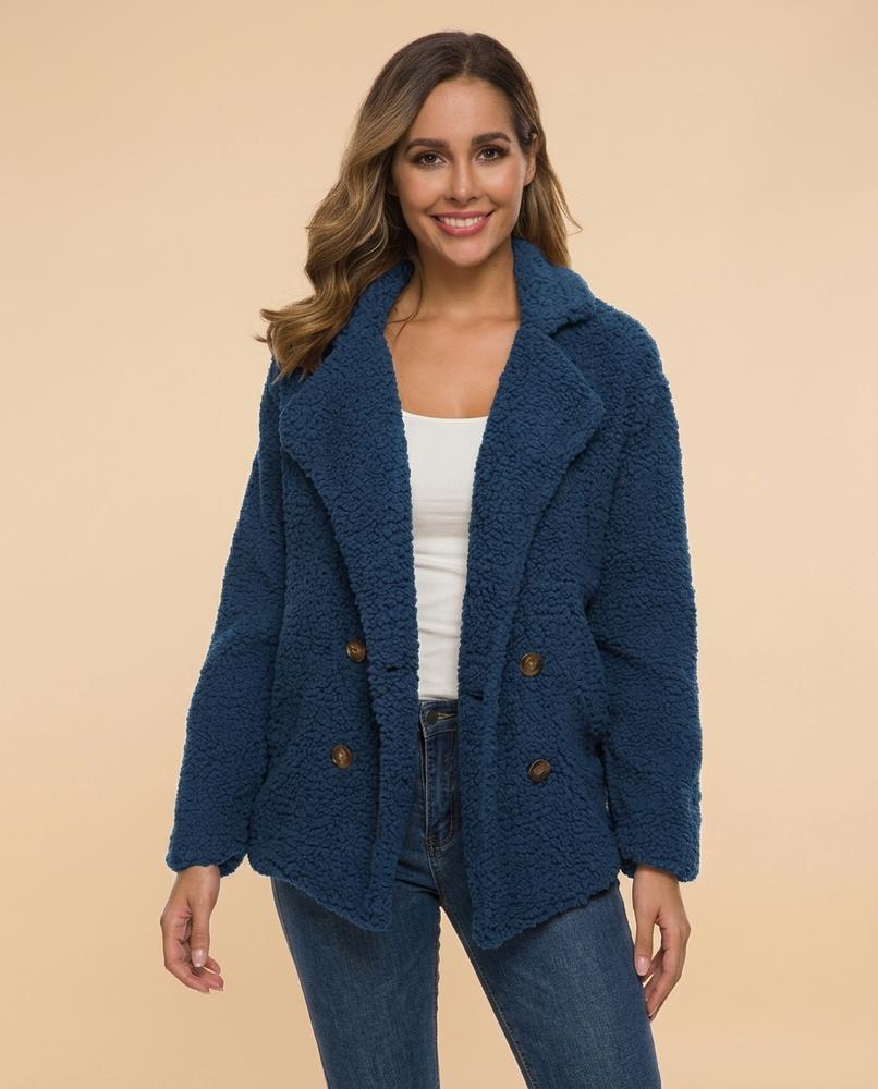 Madline24 - Lomon | Doppelreihig Strukturiert Jacke Damen
