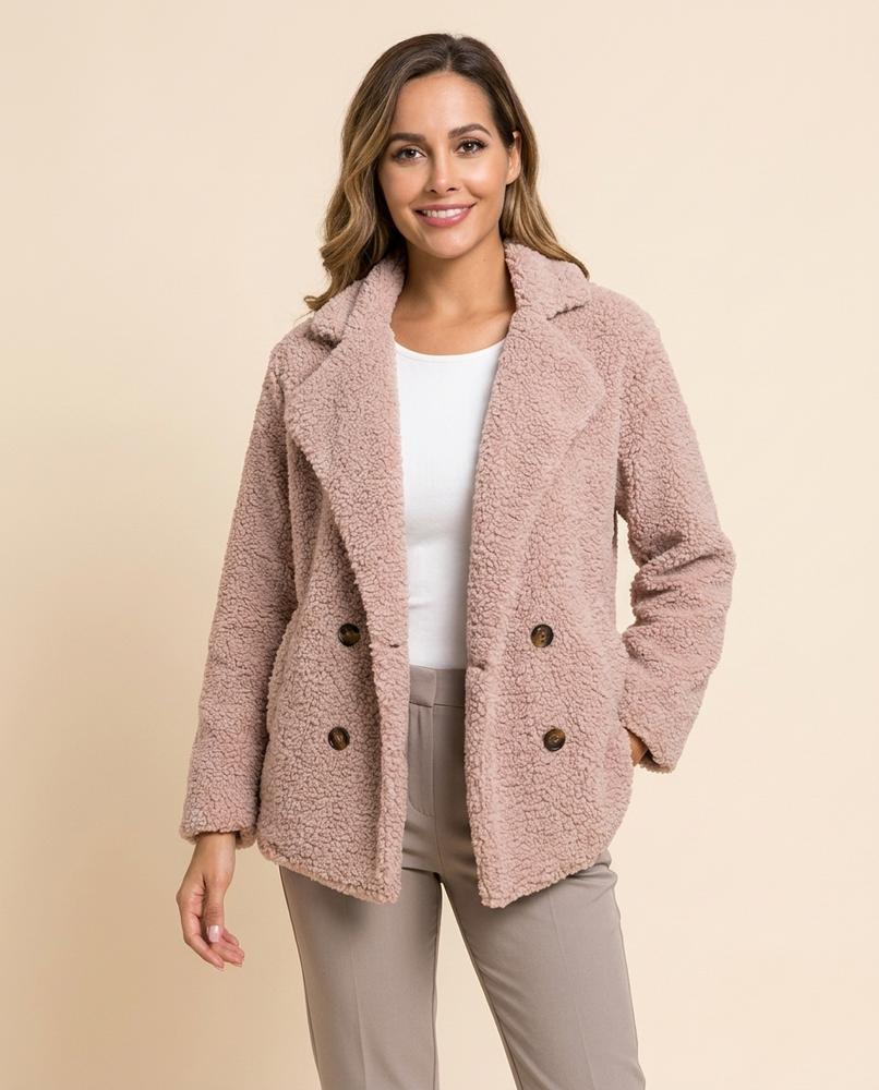 Madline24 - Lomon | Doppelreihig Strukturiert Jacke Damen