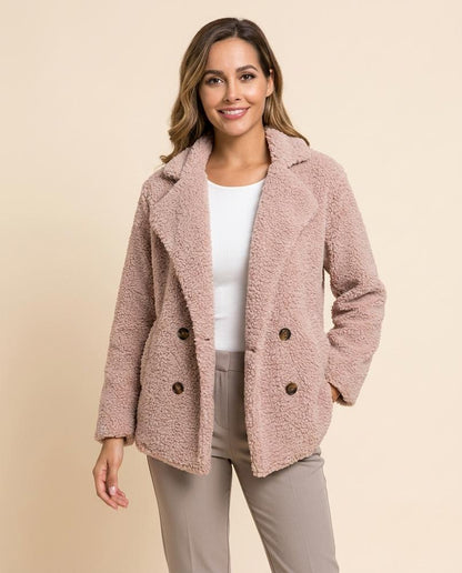 Madline24 - Lomon | Doppelreihig Strukturiert Jacke Damen
