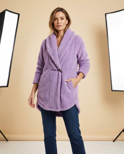 Madline24 - Salan | Asymmetrisch Strukturiert Cardigan Damen