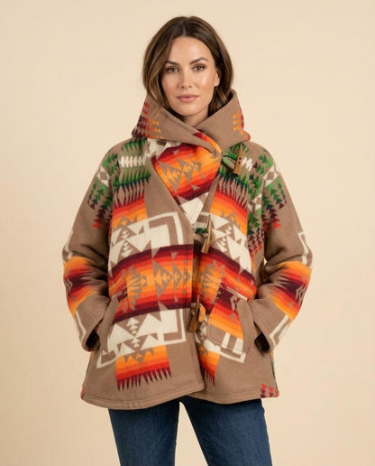 Madline24 - Zenal | Gemusterter Kapuzen Mantel Unisex