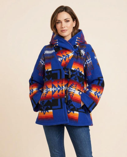 Madline24 - Zenal | Gemusterter Kapuzen Mantel Unisex