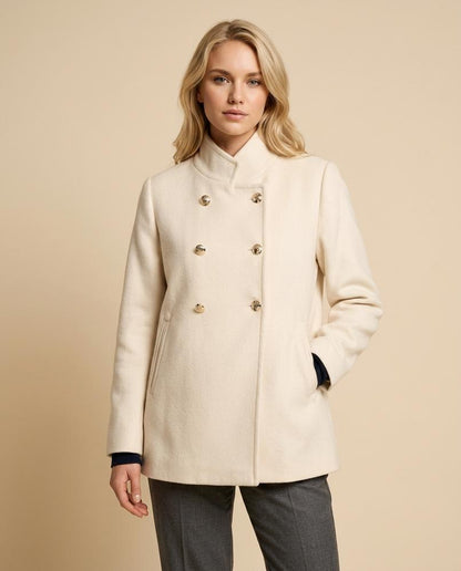 Madline24 - Codar | Zweireihiger Hochgeschlossener Mantel Damen