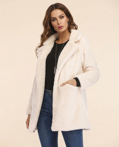 Madline24 - Cosel | Verschlussloser Flauschiger Mantel Damen