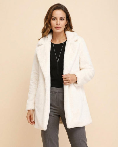 Madline24 - Cosel | Verschlussloser Flauschiger Mantel Damen
